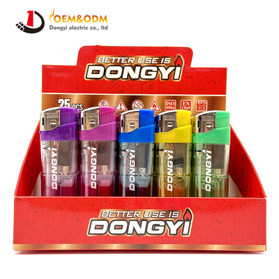 Dongyi 2025 OEM 81mm Disposable Plastic Electronic Lighters Cigar Smoking Electric Custom Logo Gas Cigarette Lighter