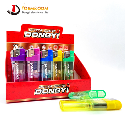 Dongyi 2025 OEM 81mm Disposable Plastic Electronic Lighters Cigar Smoking Electric Custom Logo Gas Cigarette Lighter