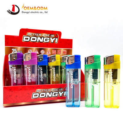 Dongyi 2025 OEM 81mm Disposable Plastic Electronic Lighters Cigar Smoking Electric Custom Logo Gas Cigarette Lighter