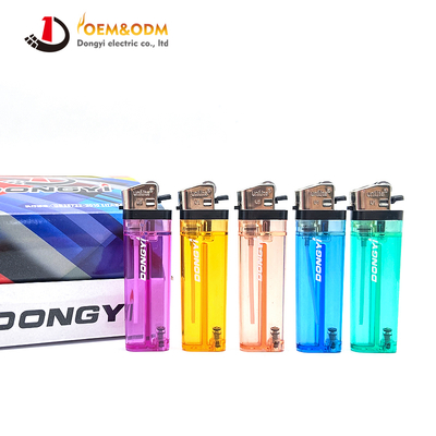Dongyi 2025 OEM 80mm Refillable  Plastic Flint Lighters Cigar Smoking Electric Custom Logo Gas Cigarette Lighter