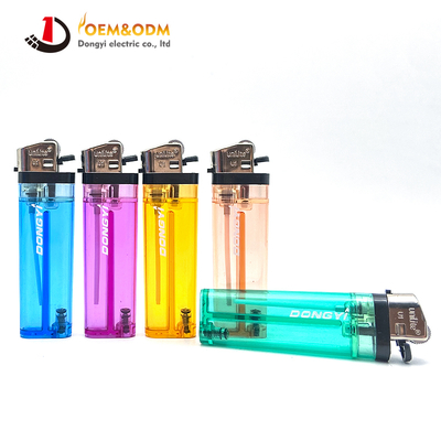 Dongyi 2025 OEM 80mm Refillable  Plastic Flint Lighters Cigar Smoking Electric Custom Logo Gas Cigarette Lighter