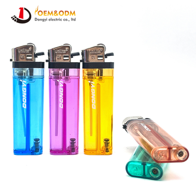Dongyi 2025 OEM 80mm Refillable  Plastic Flint Lighters Cigar Smoking Electric Custom Logo Gas Cigarette Lighter