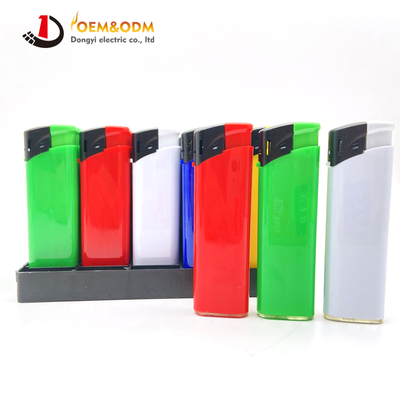 Dongyi 2025 OEM 81mm Disposable Colorful Electronic Lighters Cigar Smoking Electric Custom Logo Gas Cigarette Lighter