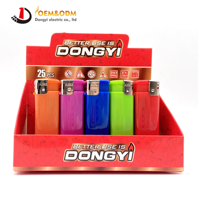 Dongyi 2025 OEM 75mm Disposable Plastic Electronic Lighters Cigar Smoking Electric Custom Logo Gas Cigarette Lighter