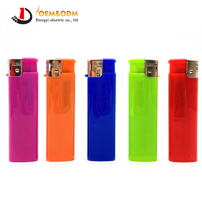 Dongyi 2025 OEM 75mm Disposable Plastic Electronic Lighters Cigar Smoking Electric Custom Logo Gas Cigarette Lighter