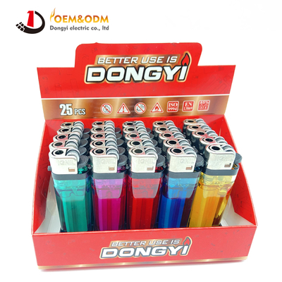 Dongyi 2025 OEM 80mm Disposable  Plastic Flint Lighters Cigar Smoking Electric Custom Logo Gas Cigarette Lighter