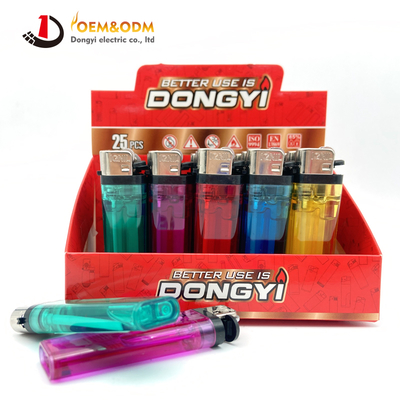 Dongyi 2025 OEM 80mm Disposable  Plastic Flint Lighters Cigar Smoking Electric Custom Logo Gas Cigarette Lighter