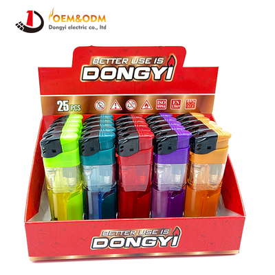 Dongyi 2025 OEM 82mm  Refillable Lighters With LED Cigar Smoking Electric Custom Logo Gas Cigarette Lighter