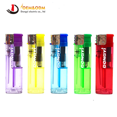 Dongyi 2025 OEM 75mm Transparent Five Colors Lighters Cigar Smoking Electric Custom Logo Gas Cigarette Lighter