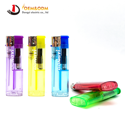 Dongyi 2025 OEM 75mm Transparent Five Colors Lighters Cigar Smoking Electric Custom Logo Gas Cigarette Lighter
