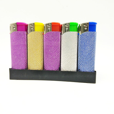 Factory Wholesale Europe Child Resistance Refillable Diamond Surface Electronic Lighter