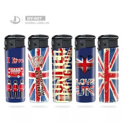 High Quality Transparent Solid Five Colors Colorful Label Black Colorful Windcap Electronic Lighter