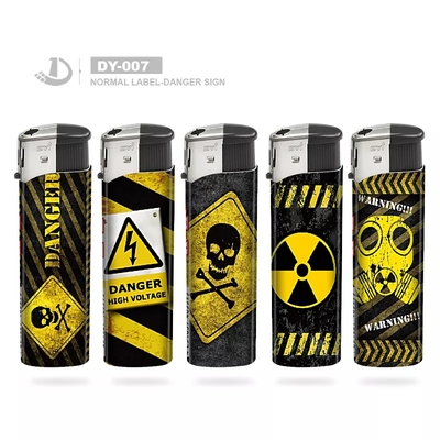 High Quality Transparent Solid Five Colors Colorful Label Black Colorful Windcap Electronic Lighter