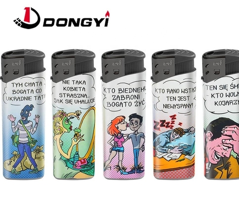 CR Wholesale Promotional Electric Gas Lighter with Frost Painting