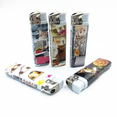 Solid White Color DY-055 Pet Images Label Electric Gas Lighter