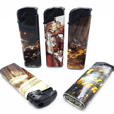 Black Windcap Wrapped Labels Electric Gas Lighter