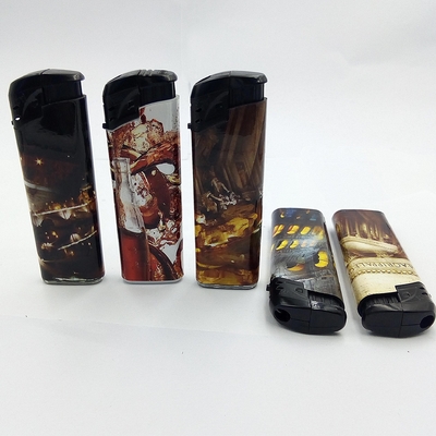 Black Windcap Wrapped Labels Electric Gas Lighter