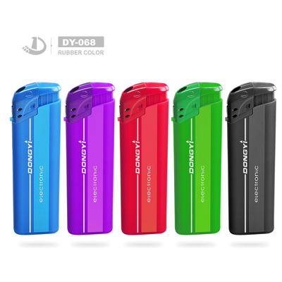 Solid Colors DY-068 Electric Gas Lighter With Labels