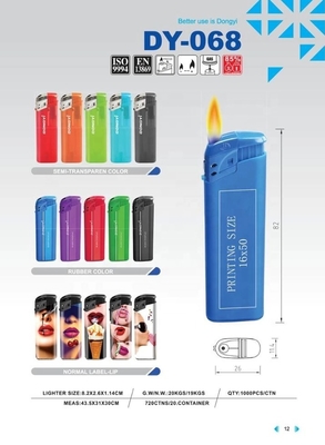 Solid Colors DY-068 Electric Gas Lighter With Labels