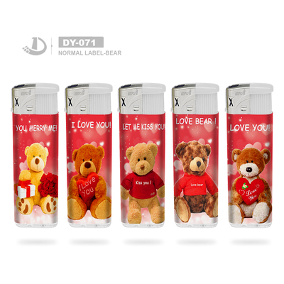 Promotional Price DY-071 Black Windcap Black Press Button Electric Gas Lighters with Lovely Labels